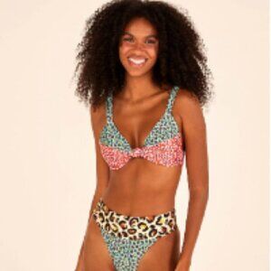 Farm Rio Leopard Patch Bra Top In Multi
